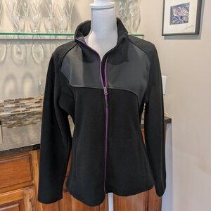 Snozu Full Zip Performance Soft Shell Jacket in Black with Purple Accents